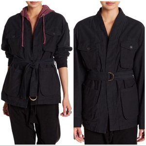 Free People In Our Nature Black Cargo Jacket